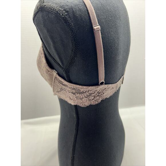 Victoria's Secret Angels Bra Taupe Lace over Aqua Lightly Padded Underwire 34D - Picture 5 of 10